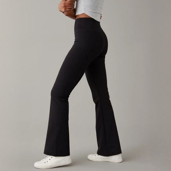 American Eagle Women's Black The Everything Highest Waist Flare Legging - Picture 3 of 14